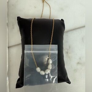 RAMLA Gold PLATED Chain Necklace with FRESHWATER Pearls